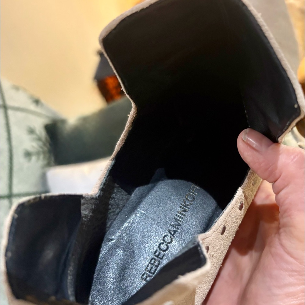 EUC Rebecca Minkoff Studded Tan Ankle Booties - Picture 9 of 9